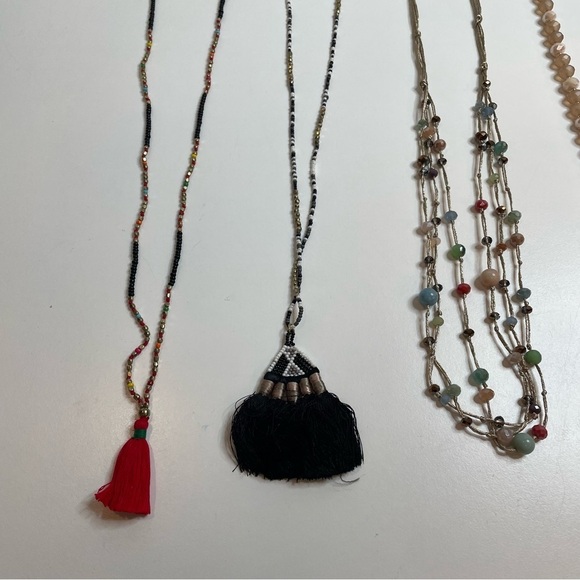 Long Necklaces with Beads and Tassels Costume Jewelry Set of 5 NEW with tags - Picture 3 of 5